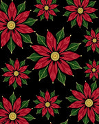 Bold Crimson Floral Poinsettia Garden Rug