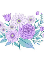 Lavender Daisy Rose Bouquet Meadow Rug