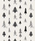 Black White Forest Pine Trees Rug