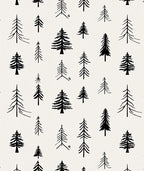 Black White Forest Pine Trees Rug