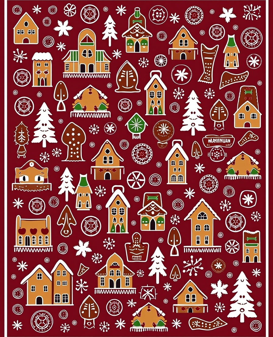 Gingerbread Village Folkytale Houses Rug