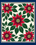 Bold Crimson Floral Garden Rug