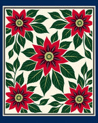 Bold Crimson Floral Garden Rug