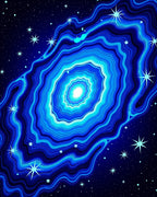 Radiant Blue Nebula Starry Night Rug