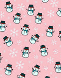 Pink Snowman Snowflake Festive Background Rug