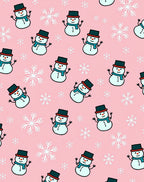 Pink Snowman Snowflake Festive Background Rug