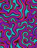 Psychedelic Swirls Magenta Turquoise Rug