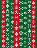 Red Green Striped Snowflakes Rug