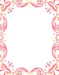 Pink Cream Swirl Floral Border Rug