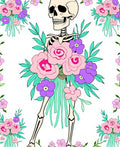 Whimsical Skeleton Floral Bouquet Rug