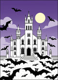 Gothic Castle Bats Purple Moon Rug