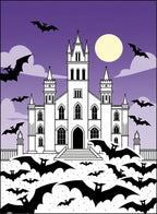 Gothic Castle Bats Purple Moon Rug