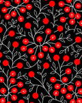 Bold Red Berry Vine Arrangement Rug