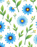 Vibrant Blue Dahlia Botanical Medley Rug