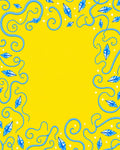 Whimsical Blue Serpent Crystal Swirls Rug