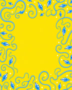 Whimsical Blue Serpent Crystal Swirls Rug