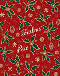 Christmas Holly Snowflake Scroll Red Rug