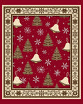 Crimson Bell Tree Snowflake Holiday Rug