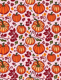 Autumn Pumpkin Leaf Swirls Rug