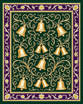 Gilded Bell Vine Floral Border Rug