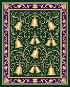 Gilded Bell Vine Floral Border Rug