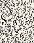 Monochromatic Musical Notes Swirls Rug