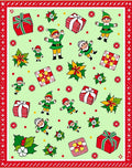 Jolly Elf Gift Holiday Playful Scene Rug