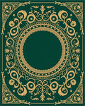 Emerald Gold Scrollwork Floral Frame Rug