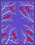 Red Birds On White Tree Branches Rug