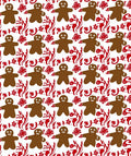 Brown Gingerbread Man Red Snowflake Rug