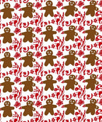 Brown Gingerbread Man Red Snowflake Rug