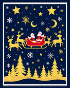 Golden Sleigh Ride Festive Christmas Rug