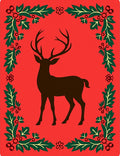 Red Deer Holly Garland Rug