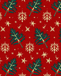 Red Woodland Pine Snowflake Yuletide Rug