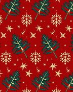 Red Woodland Pine Snowflake Yuletide Rug