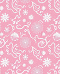 White Whimsical Flourishes Pink Floral Rug