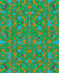Teal Orange Green Organic Swirls Rug