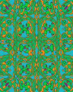 Teal Orange Green Organic Swirls Rug