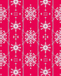 Red White Snowflake Floral Accents Rug