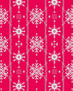 Red White Snowflake Floral Accents Rug