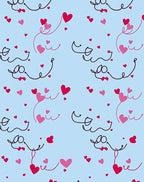 Playful Pink Red Scattered Hearts Rug