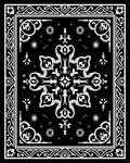 Black and White Floral Mandala Frame Rug