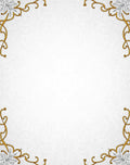 Golden Art Nouveau Floral Scroll Rug