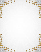 Golden Art Nouveau Floral Scroll Rug