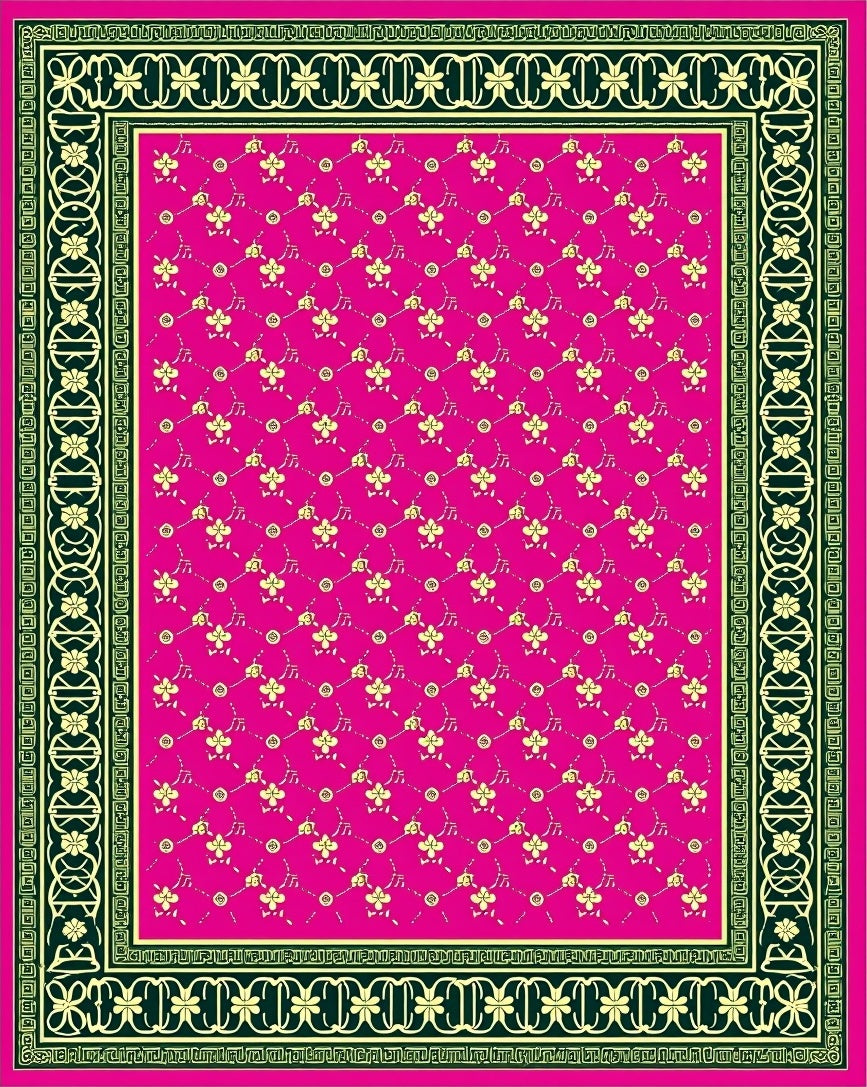 Vibrant Pink Floral Net Rug