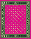 Vibrant Pink Floral Net Rug