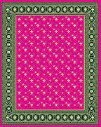 Vibrant Pink Floral Net Rug