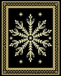 Elegant Black Gold Snowflake Medallion Rug