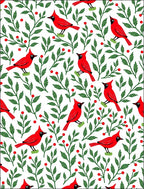 Red Cardinal Green Branch Berry Rug