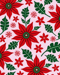 Festive Red Poinsettia Floral Arrangement Rug